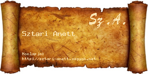 Sztari Anett névjegykártya